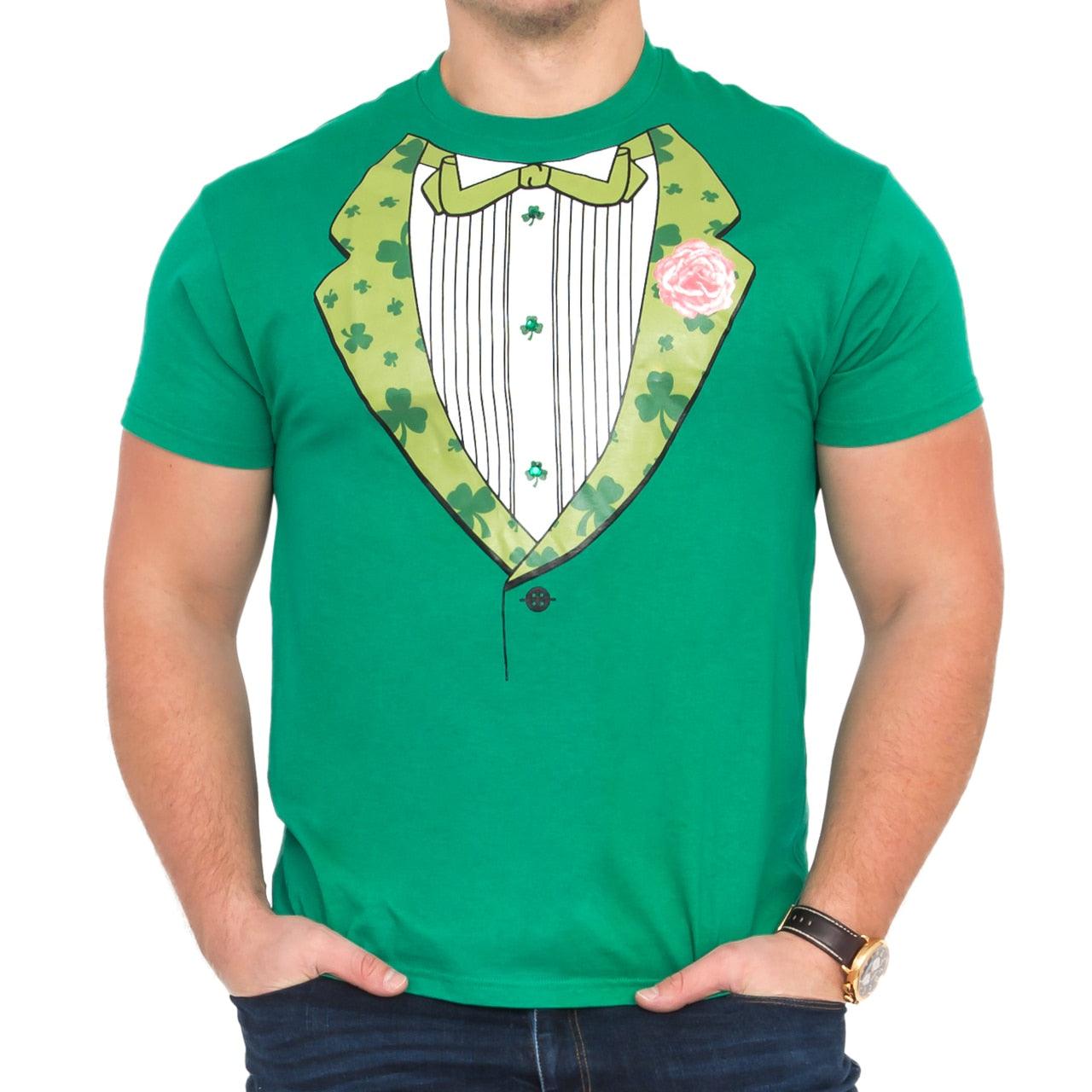 Irish Tuxedo St. Patrick's Day Rhinestones T-shirt-tvso