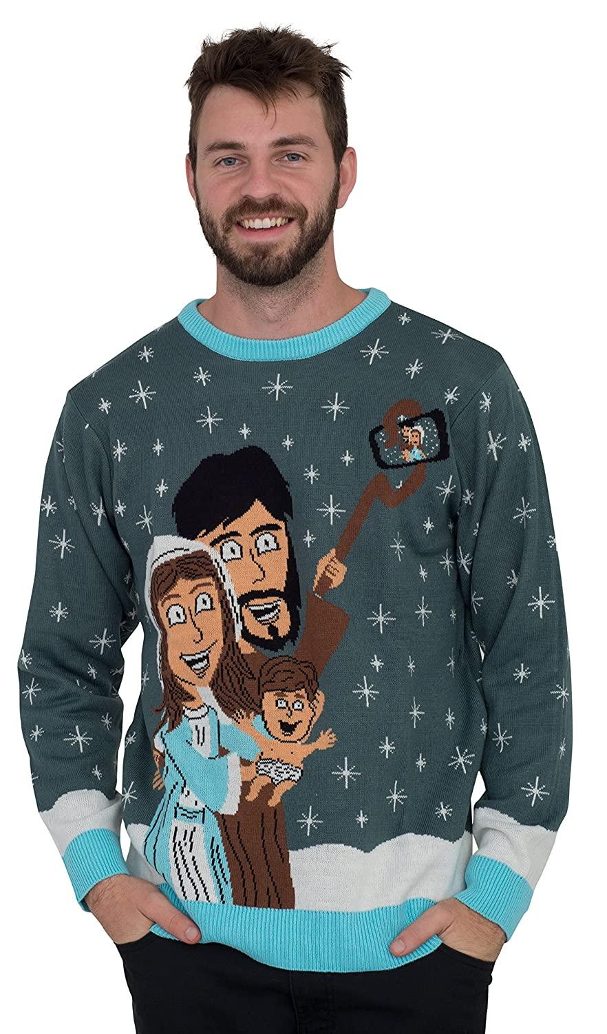 Jesus Selfie Stick Family Picture Ugly Christmas Sweater - TVStoreOnline