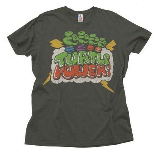 Junk Food Teenage Mutant Ninja Turtles Turtle Power Adult Black T-Shirt - TVStoreOnline