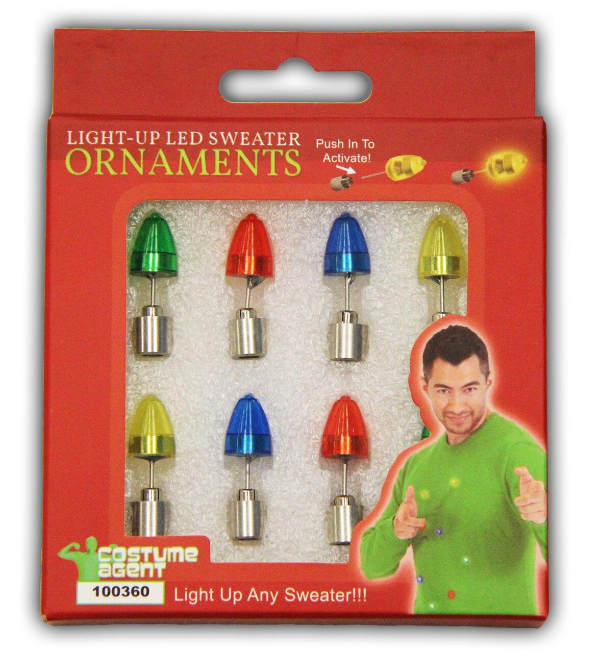 Light-Up LED Ugly Christmas Sweater Ornaments-tvso