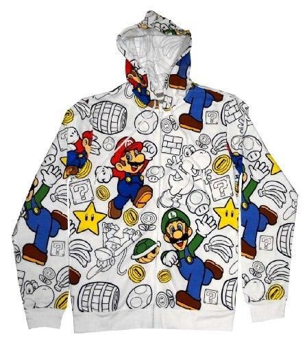 Luigi Allover Mens Zip-Up Sweatshirt Hoodie-tvso