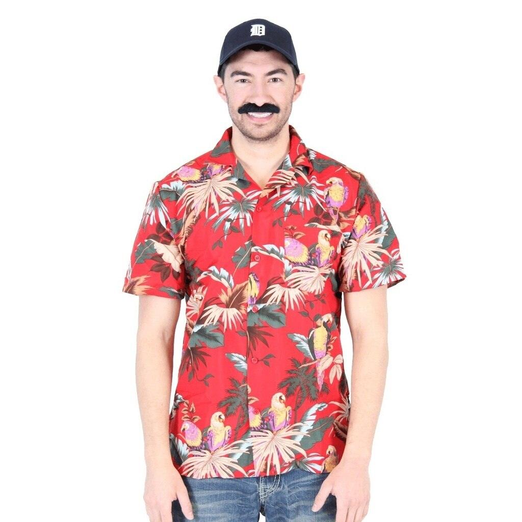 Magnum PI Tom Selleck Red Costume Shirt and Hat-tvso