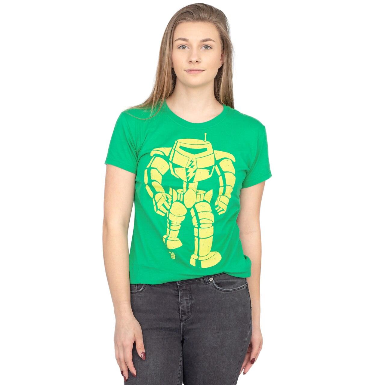 Man-Bot Vintage Graphic Green JUNIORS T-shirt-tvso