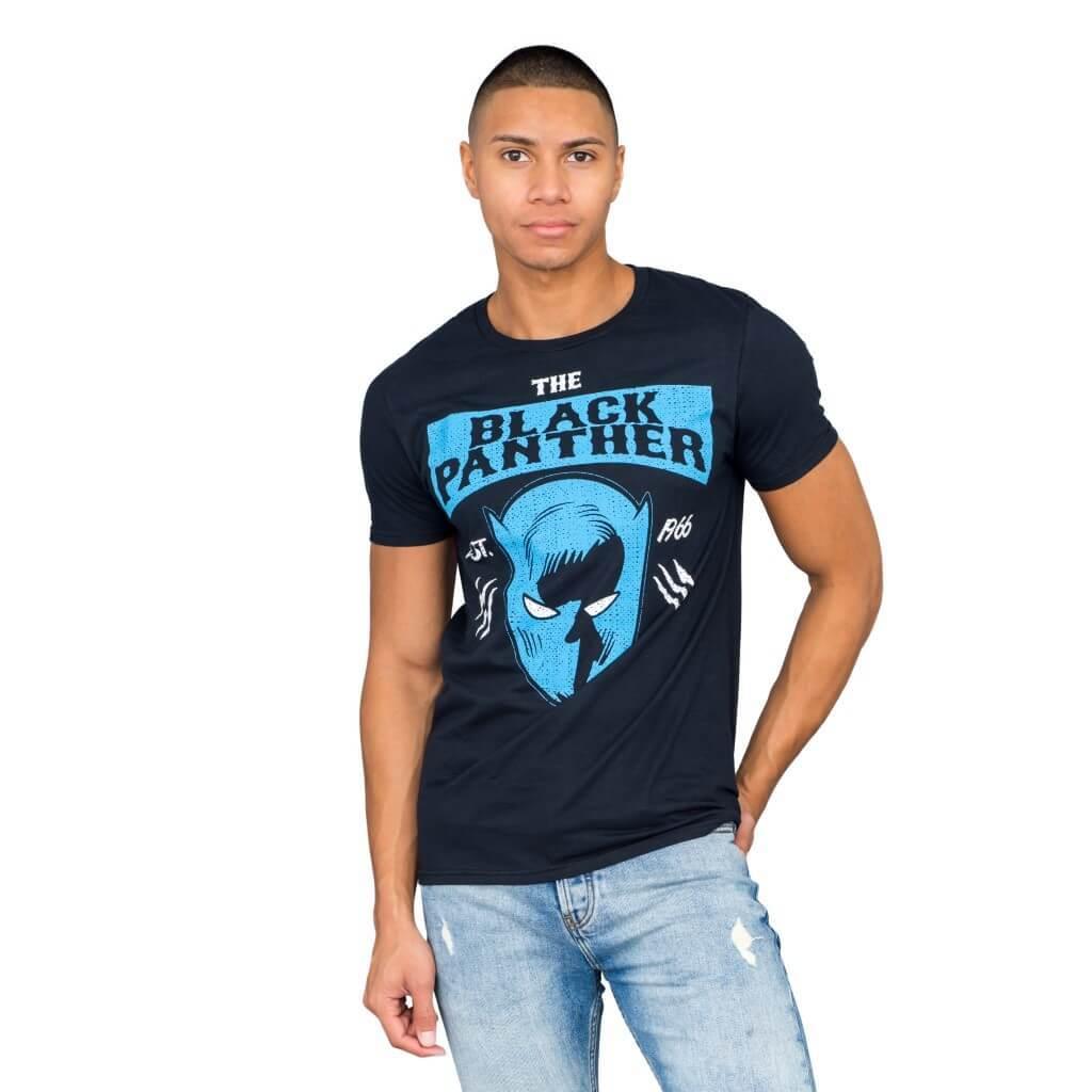 Marvel Comics Black Panther Headshot Est 1966 Black T-shirt-tvso