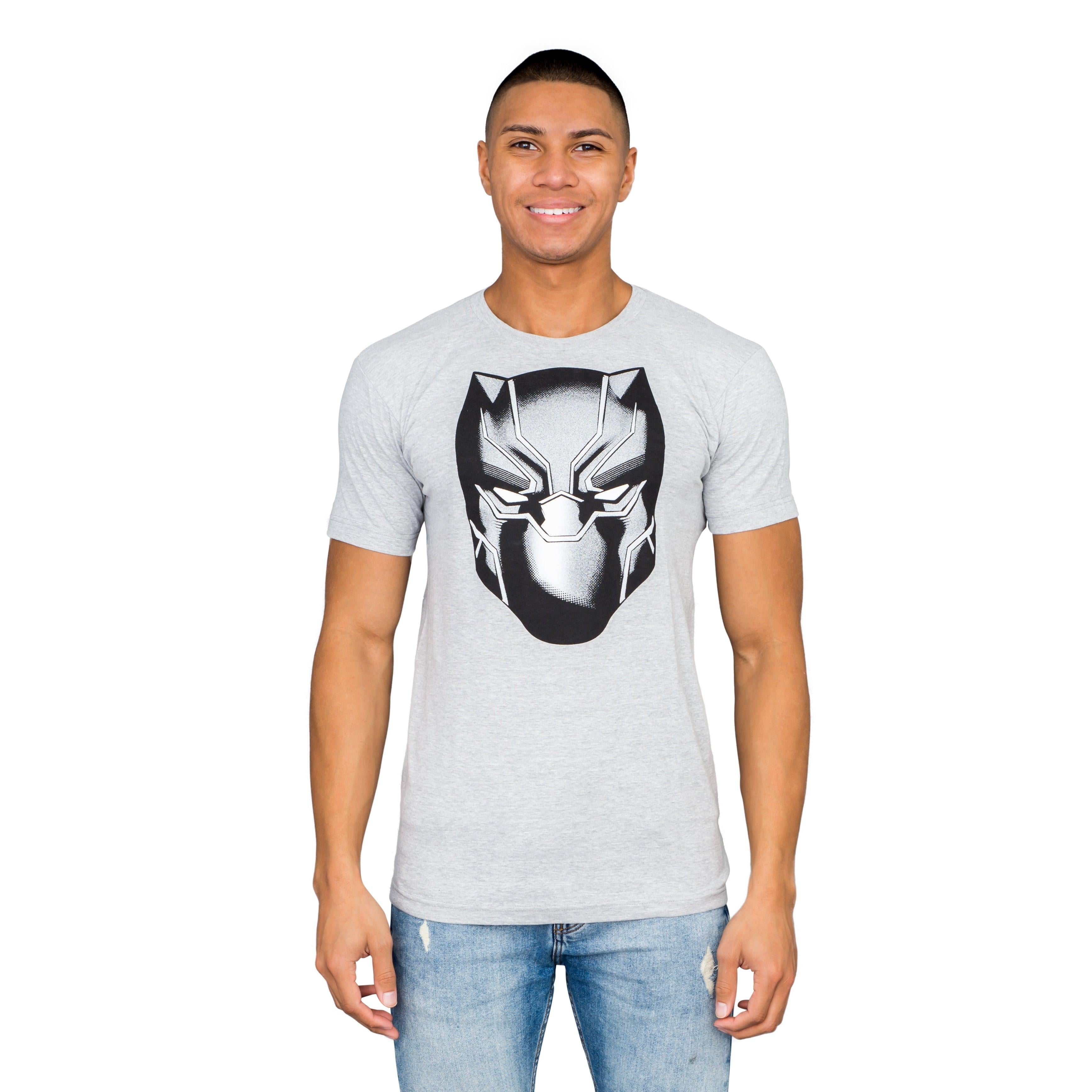 Marvel Comics Black Panther Headshot Heather Gray T-shirt - TVStoreOnline