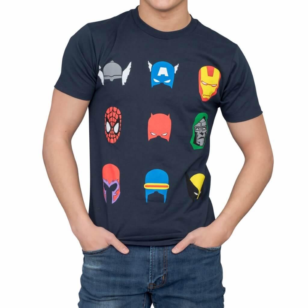 Marvel Comics Characters Simple Helmets T-Shirt-tvso