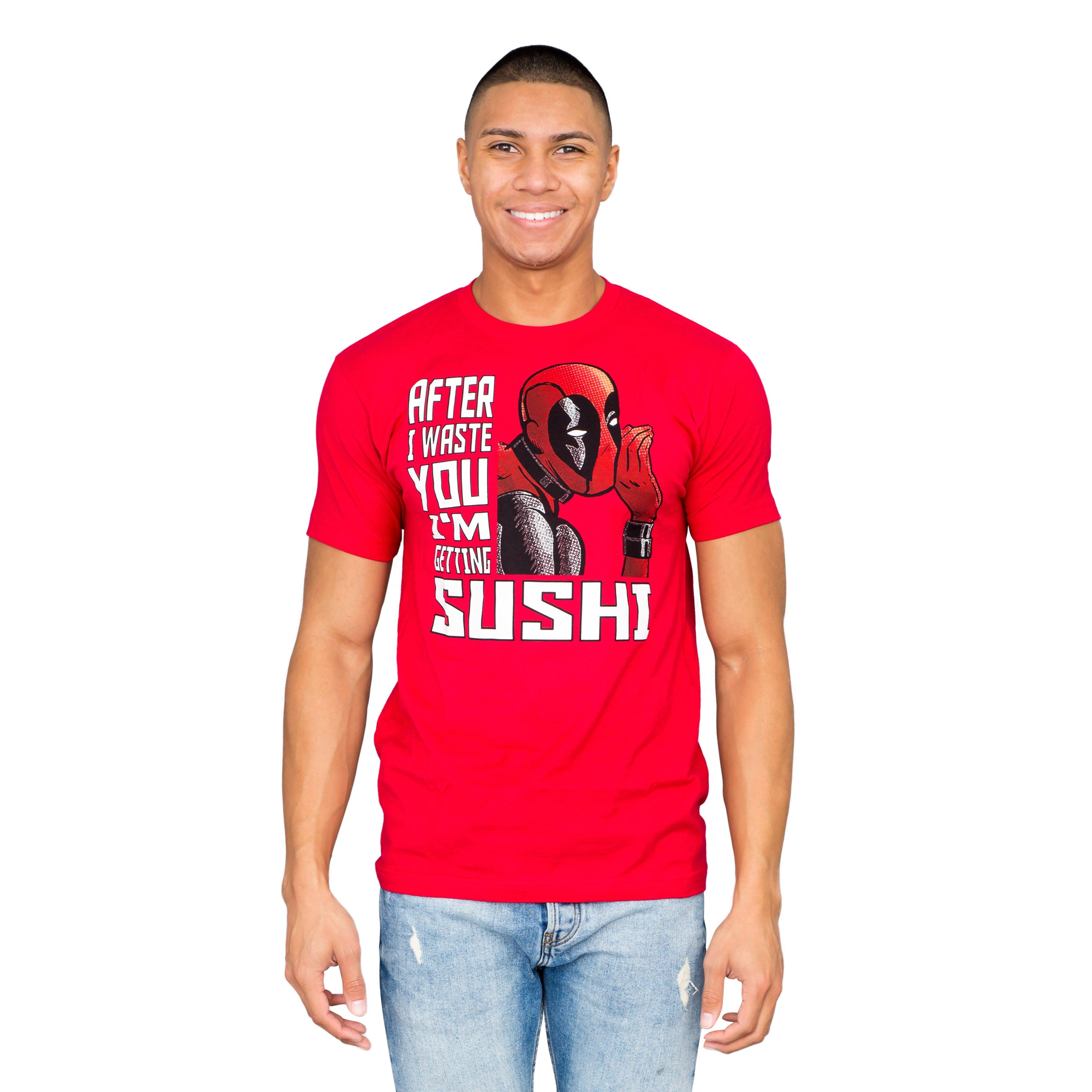 Marvel Comics Deadpool Sushi Red T-shirt - TVStoreOnline
