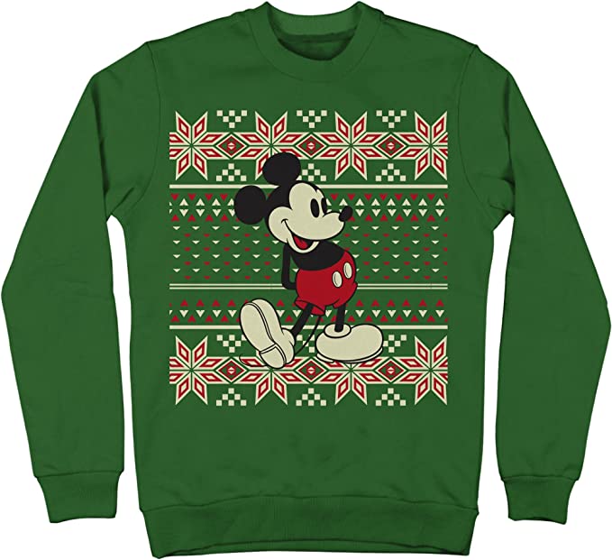 Mickey Mouse Classic Christmas Snowflake Patterns Ugly Christmas Sweatshirt - TVStoreOnline