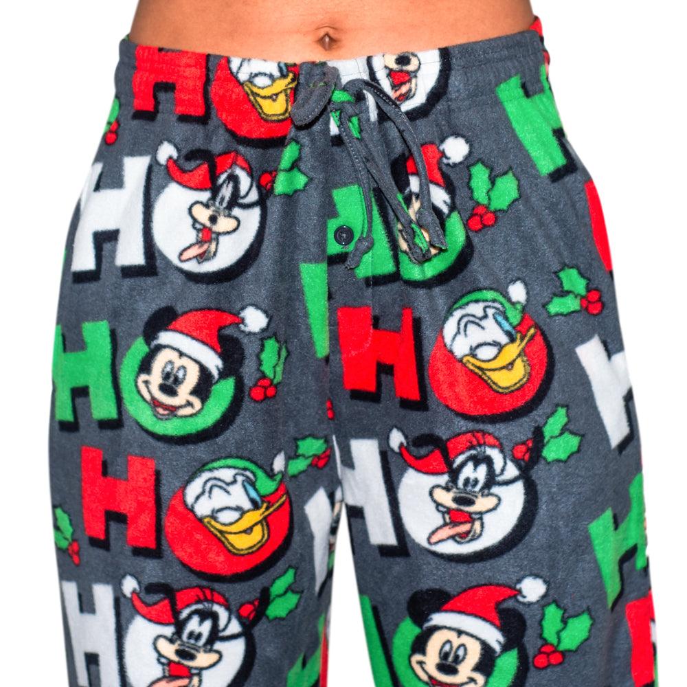 Mickey Mouse Goofy Donald Duck as Santa Ho Ho Ho Christmas Pajama Pants