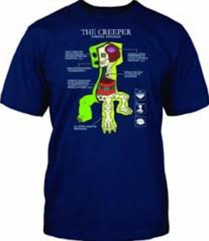 Minecraft Game The Creeper Creepus Explodus Anatomy T-Shirt-tvso