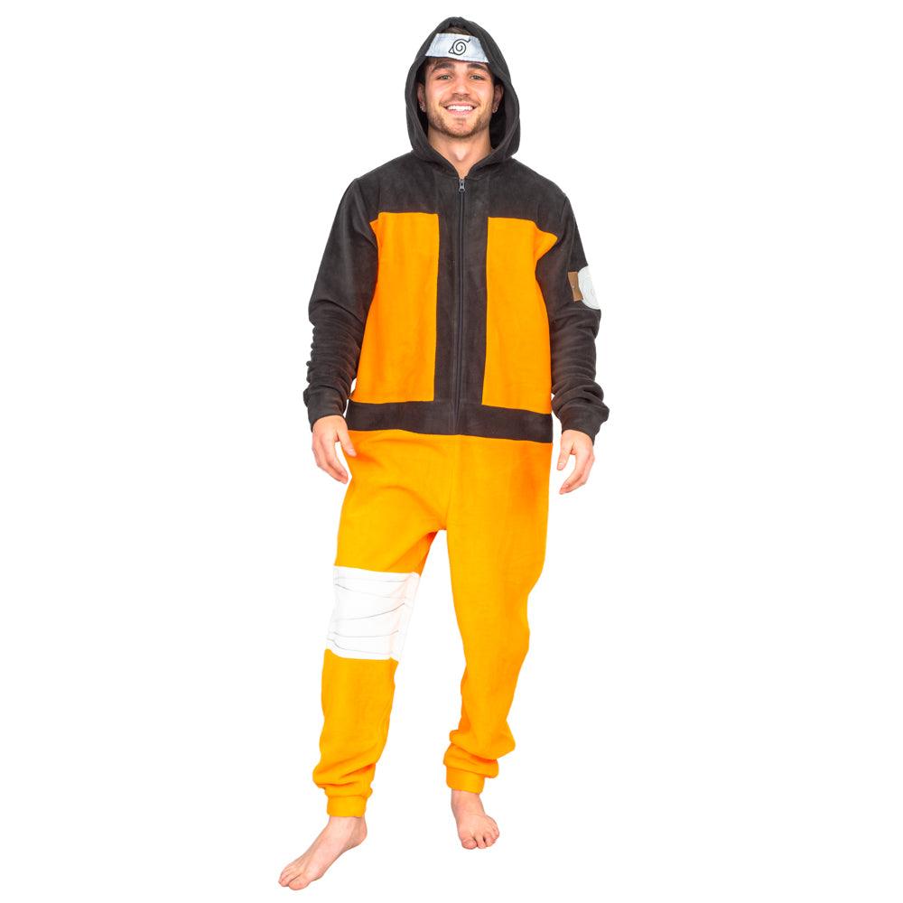 Naruto Costume Jumpsuit Pajamas with Hood Halloween Costume Cosplay