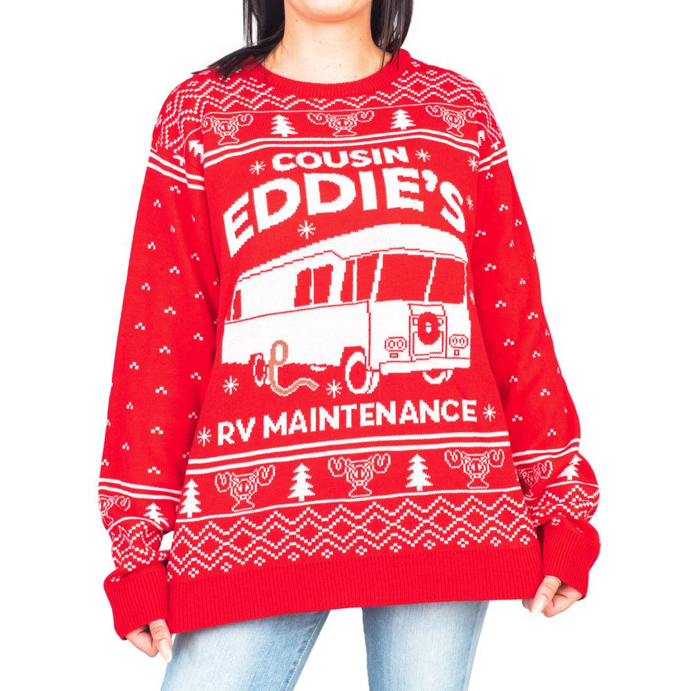 National Lampoon Christmas Vacation Red Eddies Ugly Christmas Sweater - TVStoreOnline