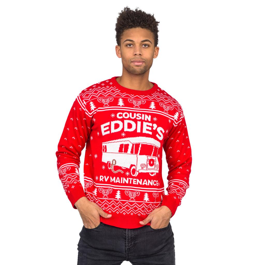 National Lampoon Christmas Vacation Red Eddies Ugly Christmas Sweater - TVStoreOnline