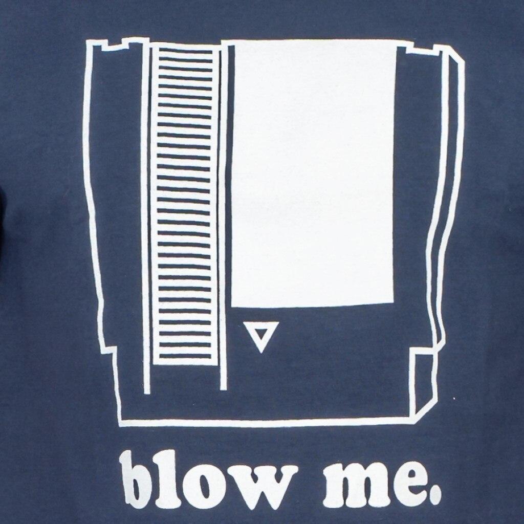 Nintendo Blow Me Navy Adult T-shirt-tvso