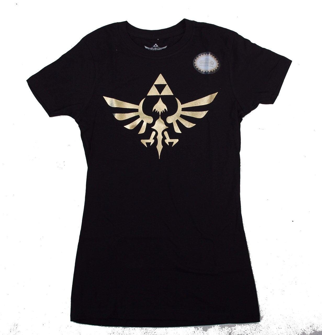 Nintendo Legend of Zelda Gold Foil Triforce Logo T-shirt-tvso