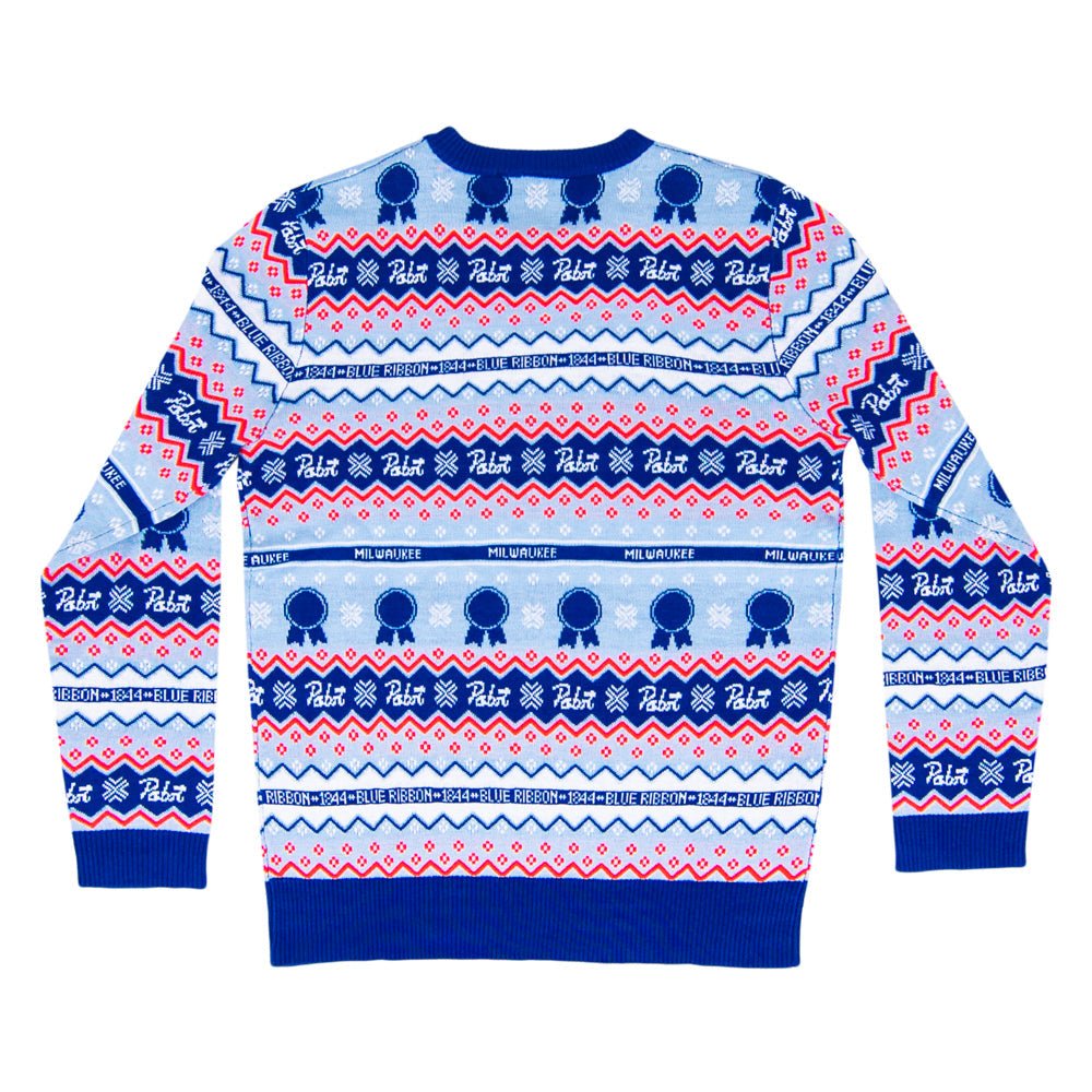 Pabst Fair Isle Beer Holiday Ugly Christmas Sweater - TVStoreOnline