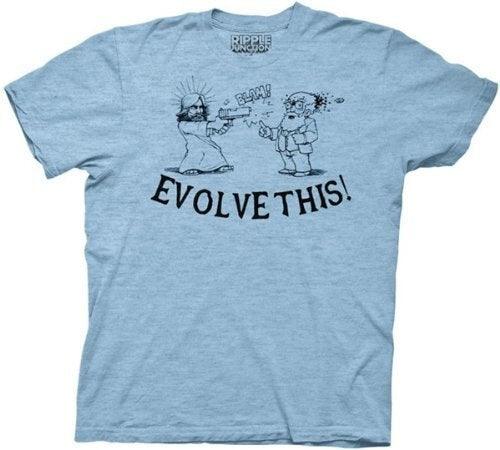 Paul Movie Evolve This! Jesus Shooting Darwin T-shirt-tvso