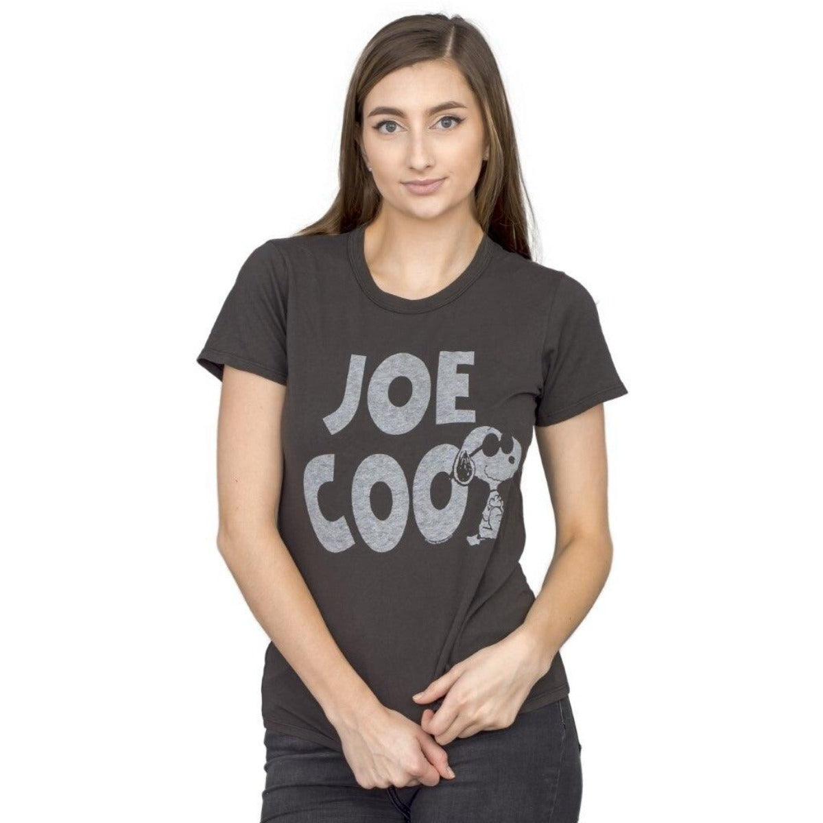 Junk Food Peanuts Joe Cool Snoopy Juniors Charcoal T-Shirt