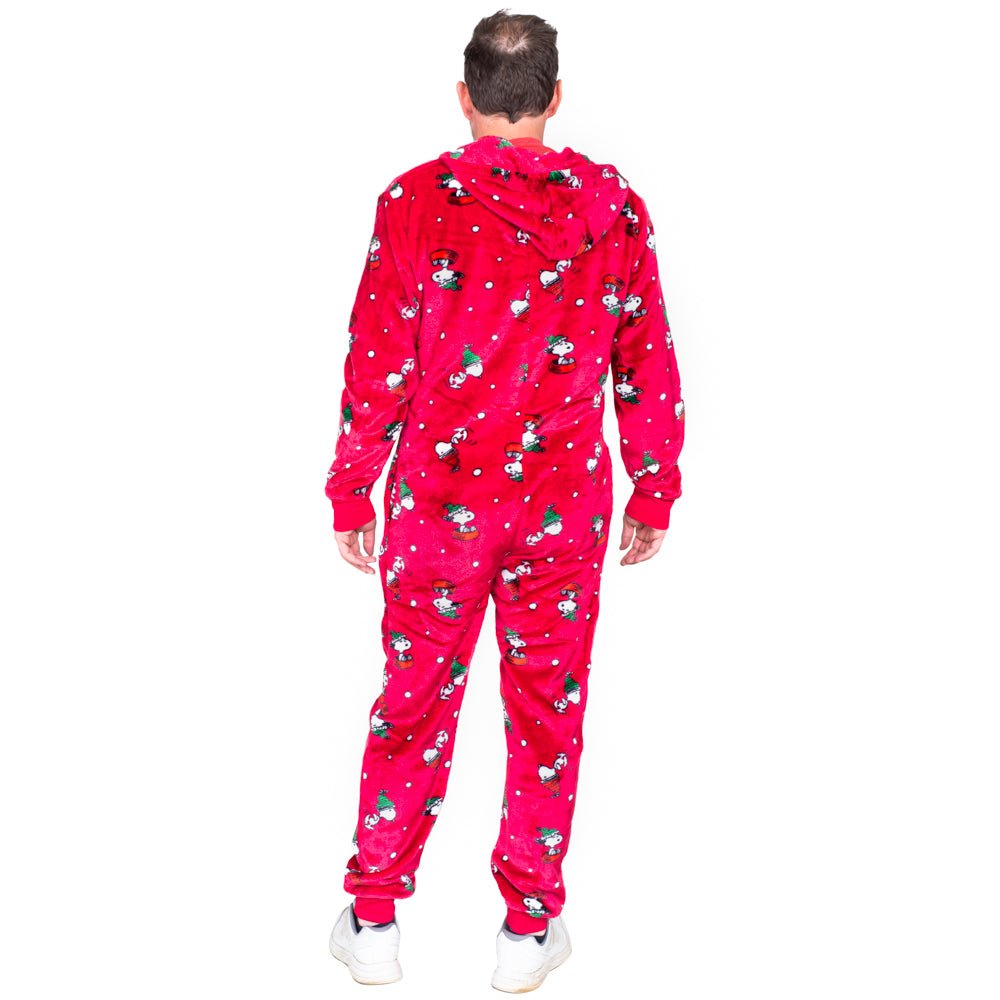 Peanuts Snoopy All Over Pajama Zip Up Union Suit Sleepwear - TVStoreOnline