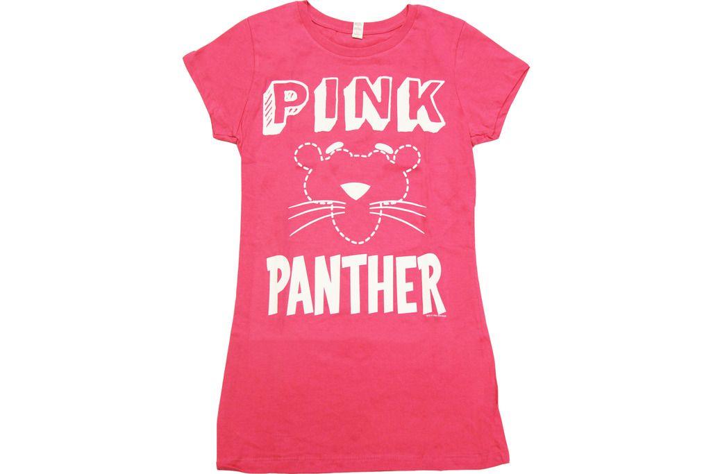 Pink Panther Cut Lines Juniors Pink T-Shirt - TVStoreOnline