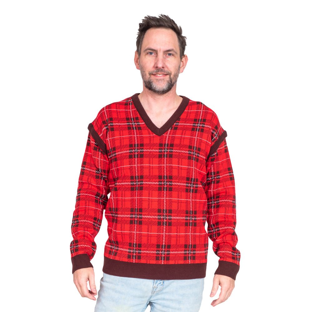 Removeable Sleeves Reindeer Antlers and Nose Ugly Christmas Sweater Vest - TVStoreOnline