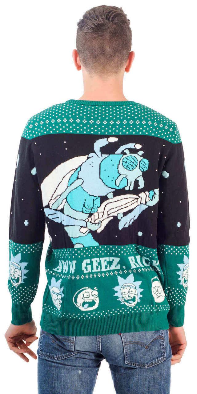 Rick and Morty Alien Aww Geez Christmas Sweater - TVStoreOnline