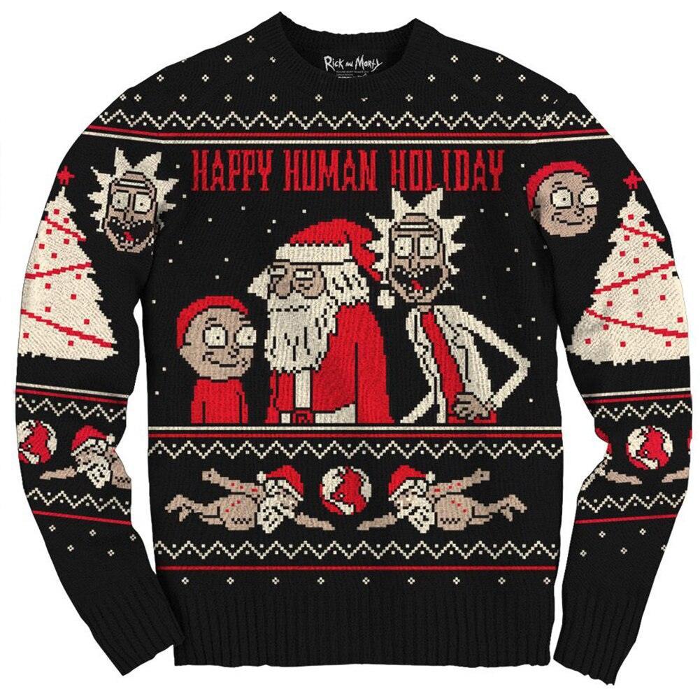 Rick and Morty Exploding Santa Ugly Christmas Sweater-tvso
