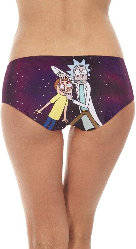 Rick and Morty Space Hipster Nerdy Women's Purple Panties - TVStoreOnline