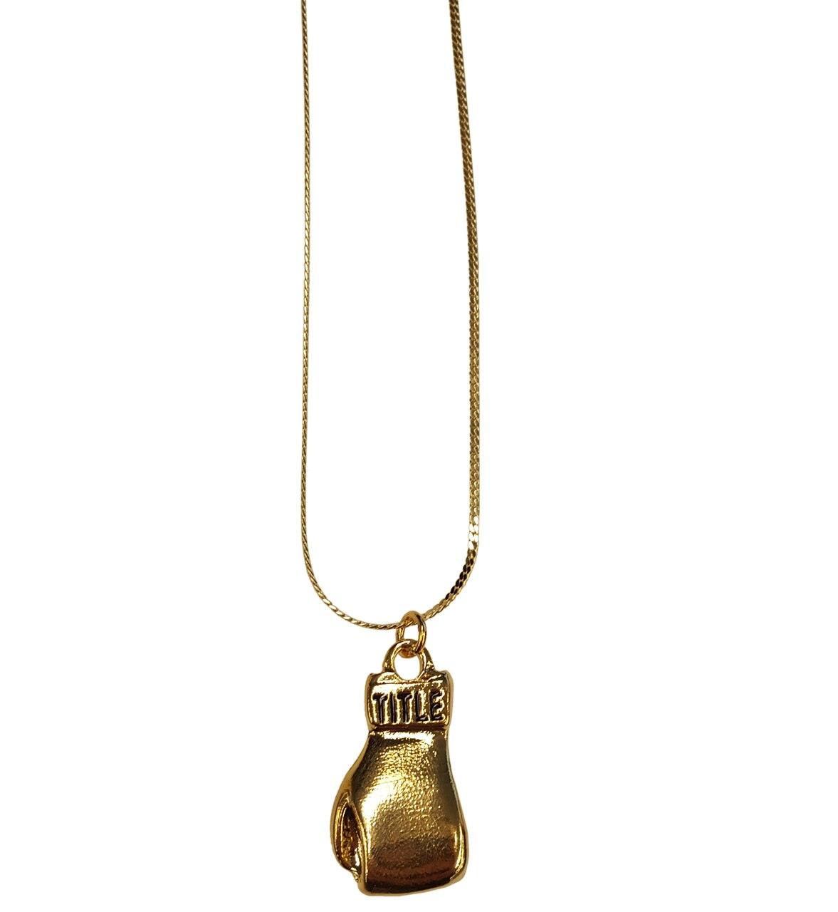 Rocky Golden Glove Pendant 18 inch Chain necklace-tvso