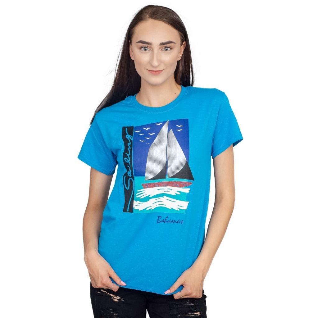 Step Brothers Sailing Bahamas Brennan Turquoise Blue Adult T-shirt