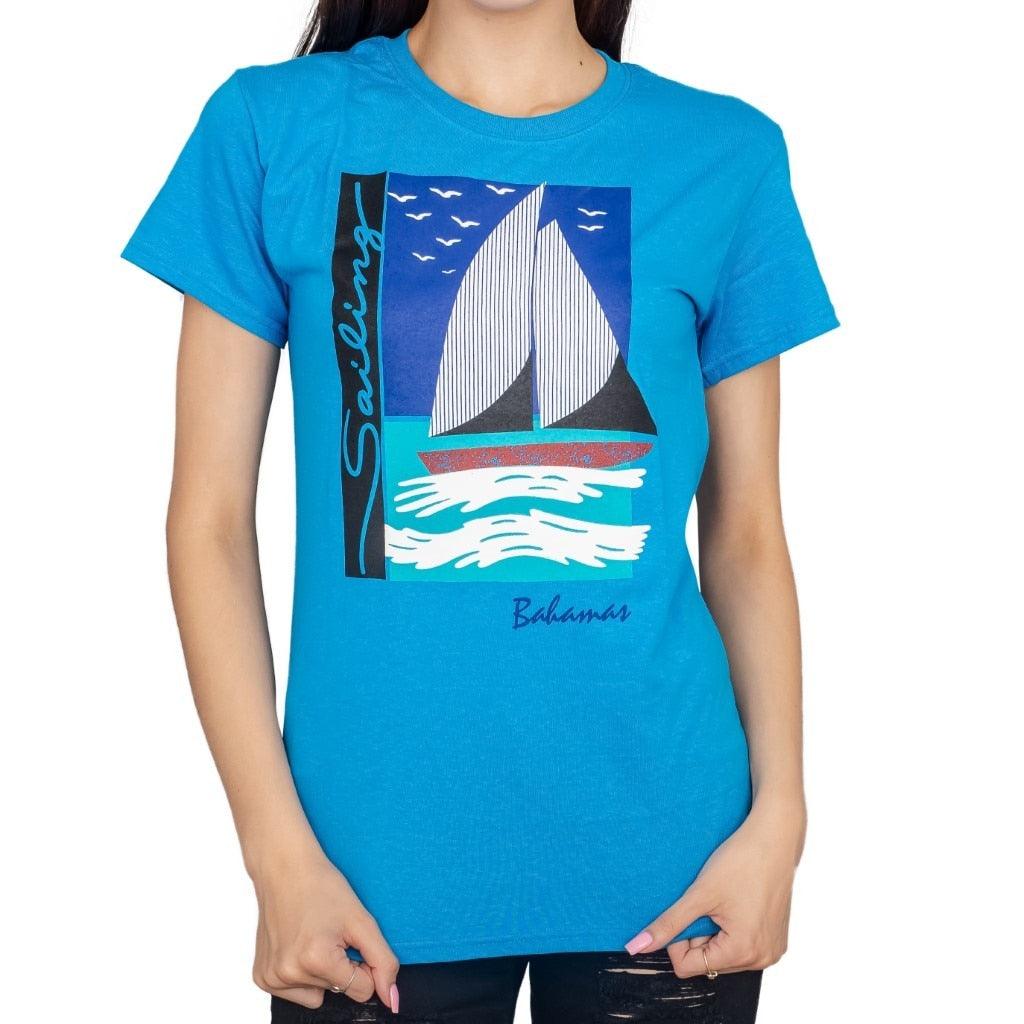 Art Box Step Brothers Sailing Bahamas Turquoise Blue adult T-Shirt, Men's, Size: XL