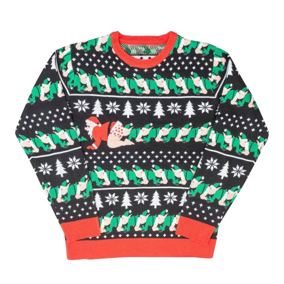Santa Claus and Elfs Santapead Elves Ugly Christmas Sweater - TVStoreOnline