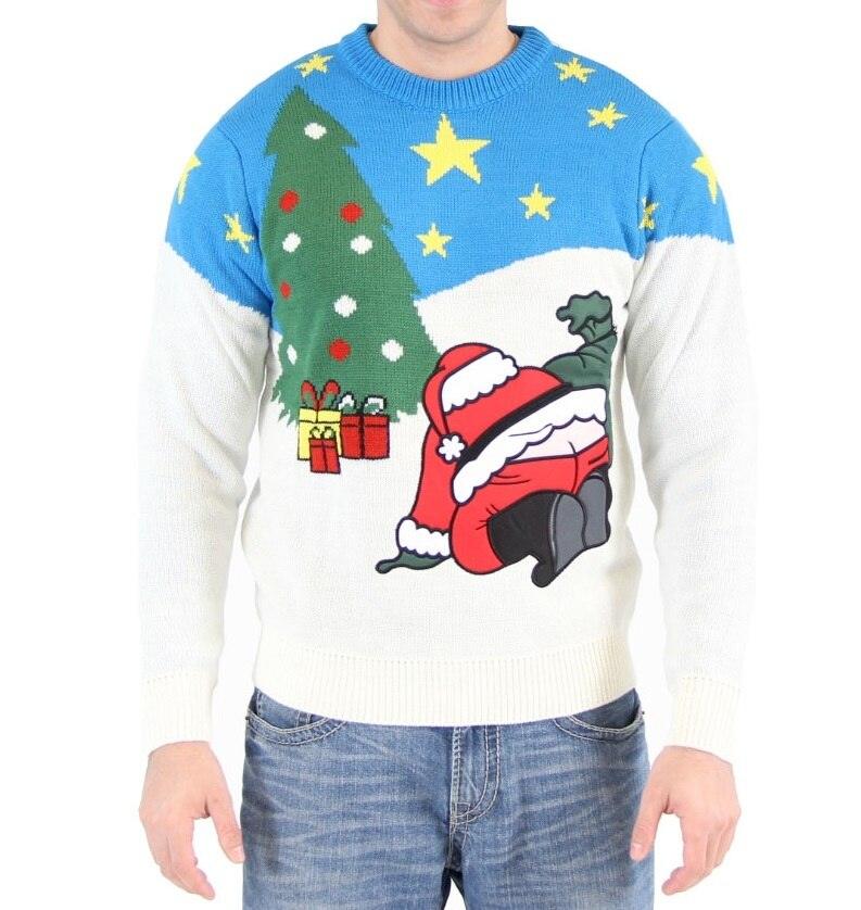 Santa's Butt Crack Ugly Christmas Sweater-tvso