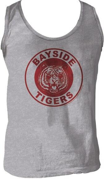 Saved By The Bell Bayside Tigers Logo Heather Gray Men's Tank Top-tvso