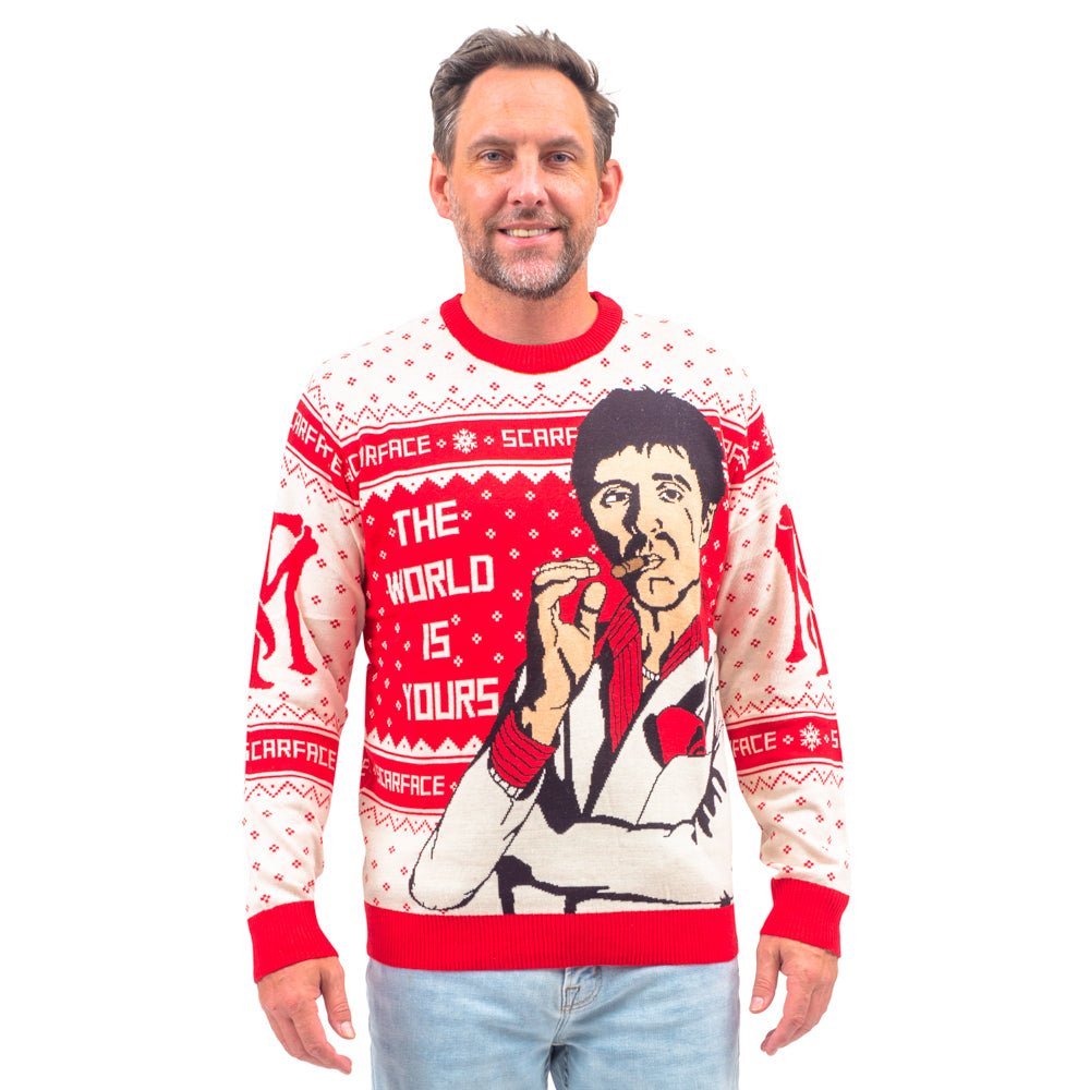 Scarface the World is Yours Tony Montana Ugly Christmas Sweater - TVStoreOnline