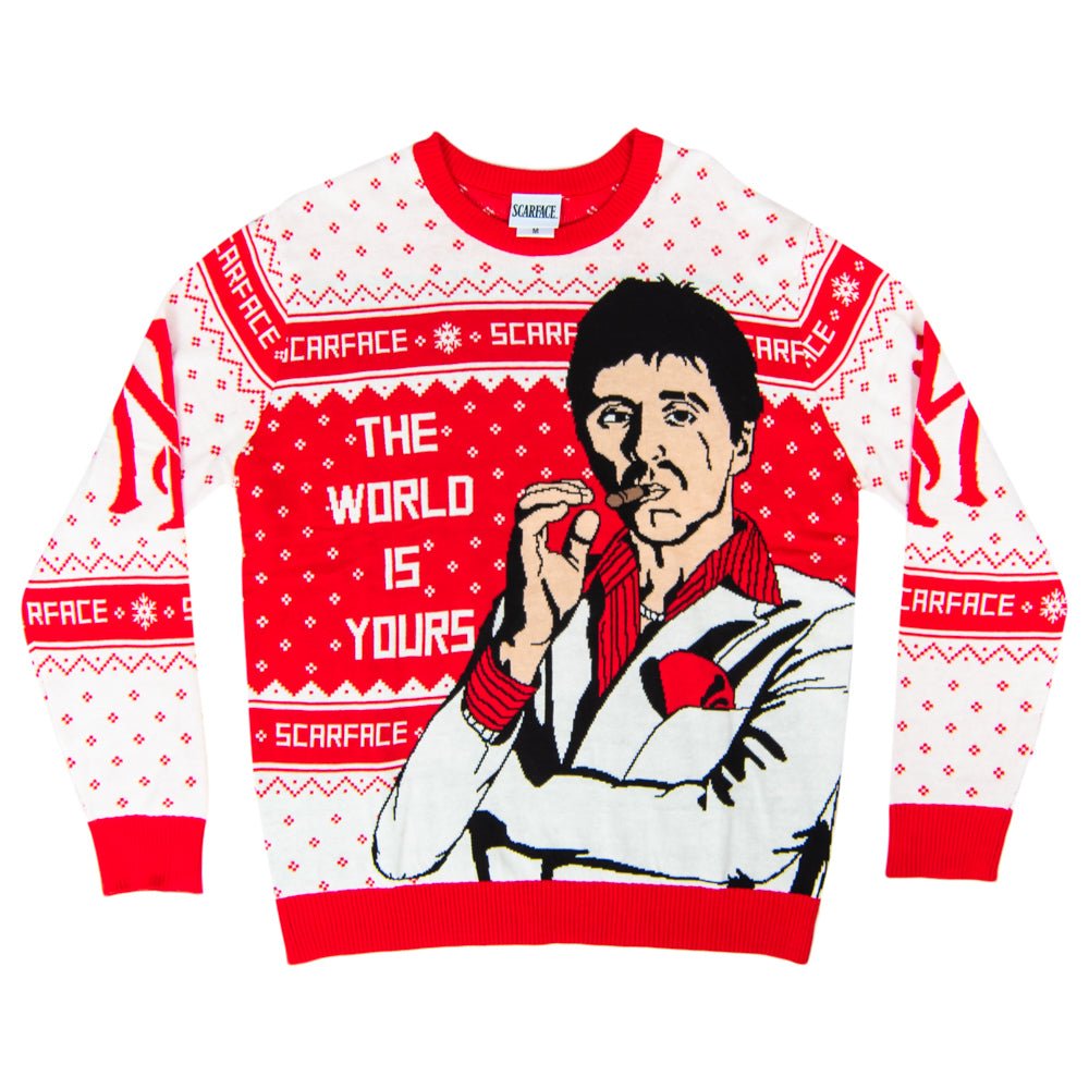 Scarface the World is Yours Tony Montana Ugly Christmas Sweater - TVStoreOnline