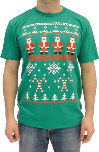 Snowflake and Candy Cane 8-Bit Design T-shirt-tvso