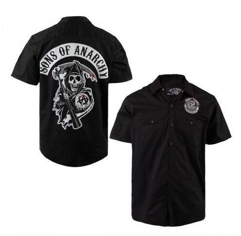 SOA Classic Reaper Patch Button Up Workshirt-tvso