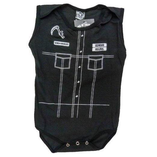 SOA Reaper Costume Leather Vest Print Creeper Infant Snapsuit-tvso