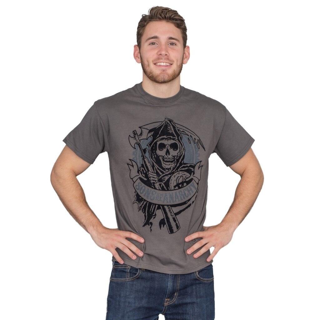 soa gear SOA Velvet Flocked Gear Logo T-Shirt - Charcoal