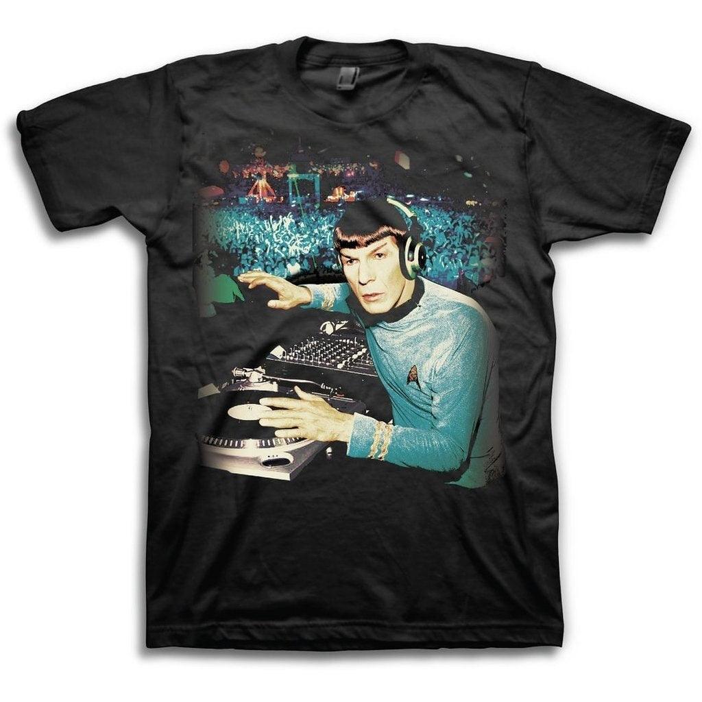 Star Trek DJ Spock Adult Black T-Shirt-tvso