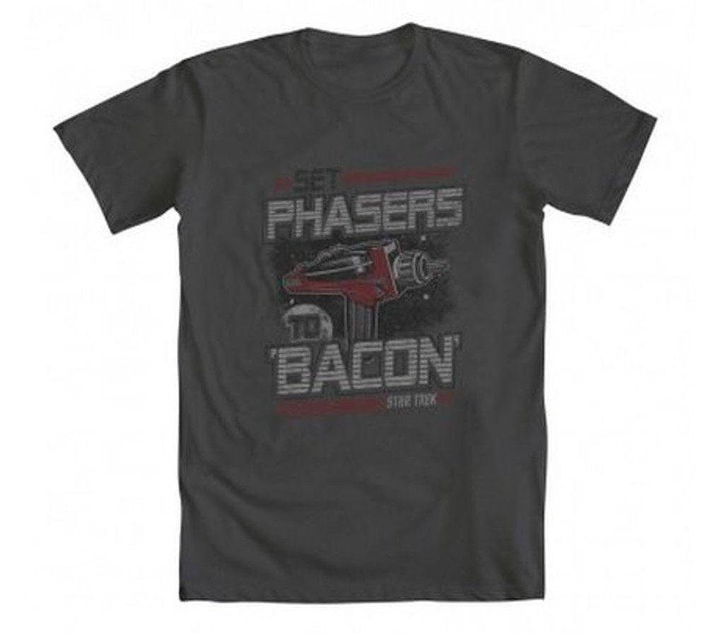 Star Trek Set Phasers To Bacon T-Shirt-tvso
