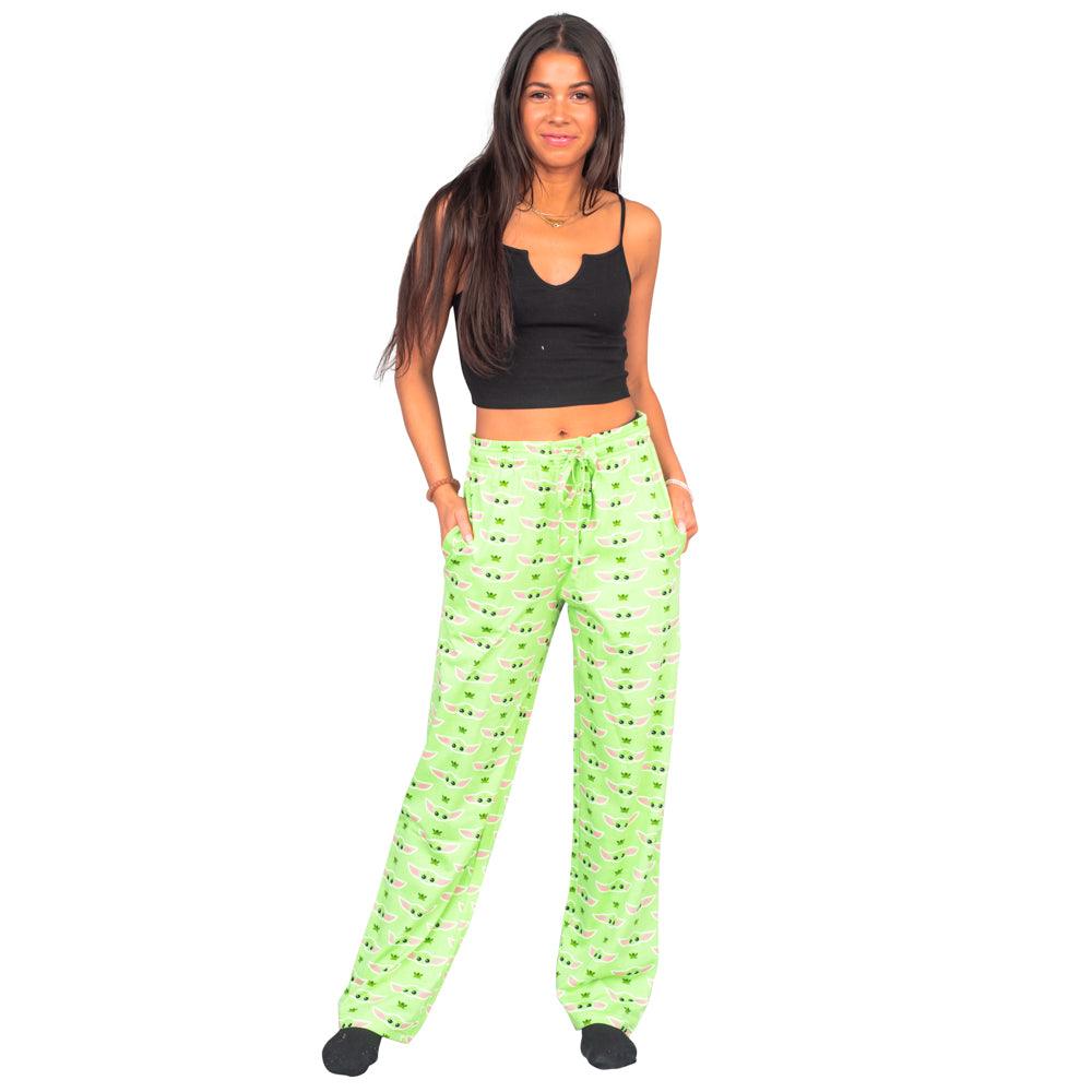 Star Wars Baby Yoda and Frogs Pajamas Green Lounge Pants - TVStoreOnline