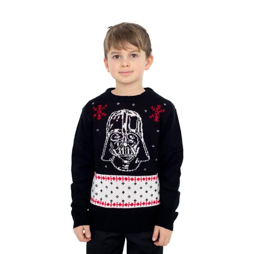 Star Wars Darth Vader Face Youth Black Ugly Christmas Sweater-tvso