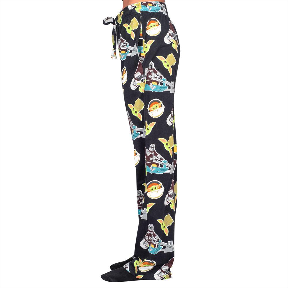 Star Wars The Mandalorian Baby Yoda Pajamas Black Lounge Pants - TVStoreOnline