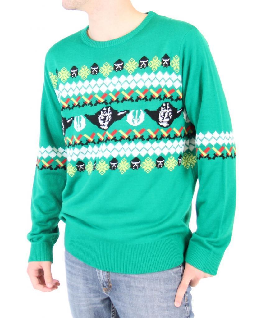 Star Wars Yoda Pattern Ugly Christmas Sweater-tvso
