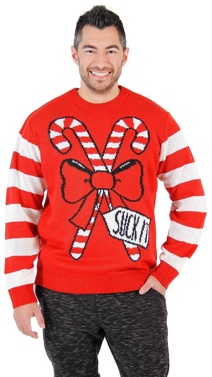 Suck It Candy Cane Ugly Christmas Sweater-tvso