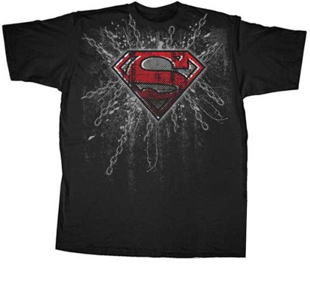 Superman Super Steel Red Foil Print T-shirt-tvso