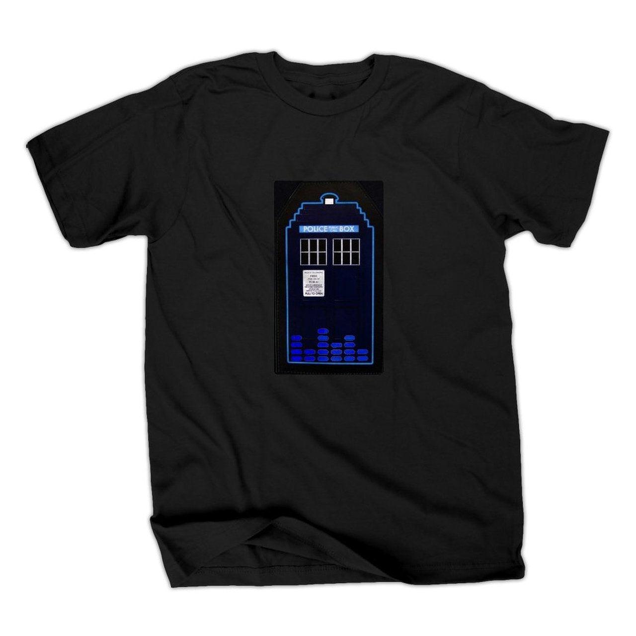 TARDIS Sound Activated LED Light Up T Shirt