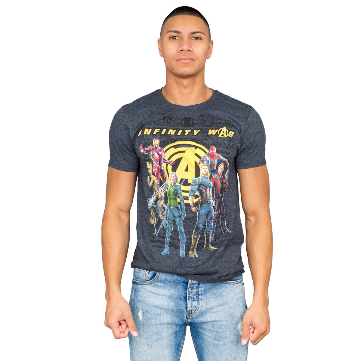 The Avengers Infinity War Group Shot Charcoal T-shirt - TVStoreOnline